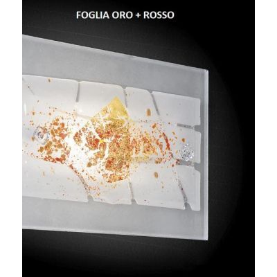 MIAMI SOSPENSIONE MODERNA 50x25 IN VETRO IN FOGLIA ORO O ARGENTO CON 7 DECORI MADE IN ITALY Familamp - Cristalensi Shop Online