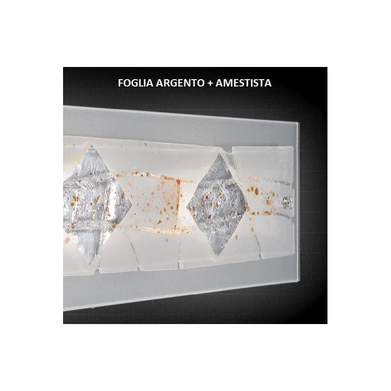 MIAMI APPLIQUE MODERNA 30x20 IN VETRO IN FOGLIA ORO O ARGENTO CON 7 DECORI MADE IN ITALY Familamp - Cristalensi Shop Online