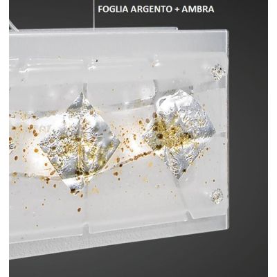 MIAMI APPLIQUE MODERNA 30x20 IN VETRO IN FOGLIA ORO O ARGENTO CON 7 DECORI MADE IN ITALY Familamp - Cristalensi Shop Online