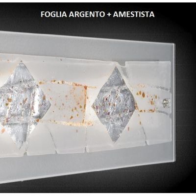 MIAMI LUMETTO MODERNO CROMO E VETRO IN FOGLIA ORO O ARGENTO CON 7 DECORI MADE IN ITALY Familamp - Cristalensi Shop Online