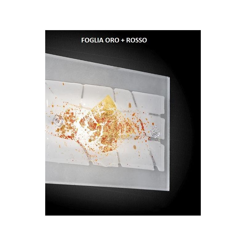 MIAMI LUMETTO MODERNO CROMO E VETRO IN FOGLIA ORO O ARGENTO CON 7 DECORI MADE IN ITALY Familamp - Cristalensi Shop Online