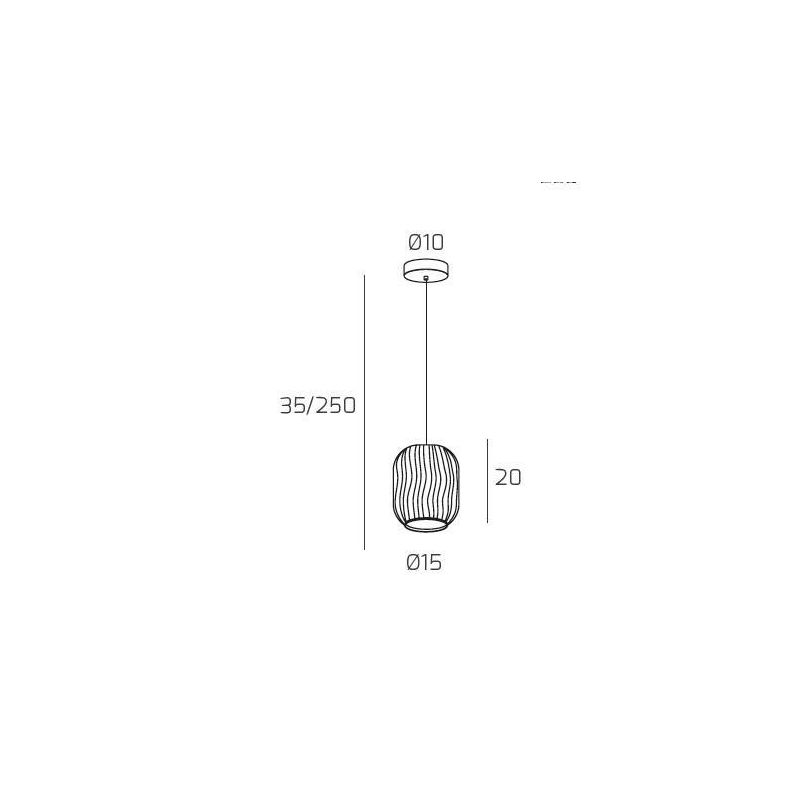 TENDER SOSPENSIONE SINGOLA MODERNA CON DIFFUSORE IN VETRO RIGATO 6 FINITURE COLORE Top Light Illuminazione - Cristalensi Shop On