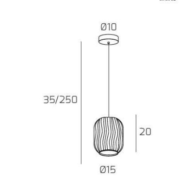 TENDER SOSPENSIONE SINGOLA MODERNA CON DIFFUSORE IN VETRO RIGATO 6 FINITURE COLORE Top Light Illuminazione - Cristalensi Shop On