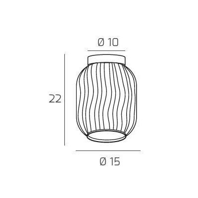 TENDER PICCOLA PLAFONIERA MODERNA CON DIFFUSORE IN VETRO RIGATO 6 FINITURE COLORE Top Light Illuminazione - Cristalensi Shop Onl