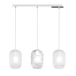 TENDER SOSPENSIONE 3 LUCI IN METALLO CROMO CON DIFFUSORI IN VETRO COLORATO Top Light Illuminazione - Cristalensi Shop Online