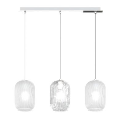 TENDER SOSPENSIONE 3 LUCI IN METALLO CROMO CON DIFFUSORI IN VETRO COLORATO Top Light Illuminazione - Cristalensi Shop Online