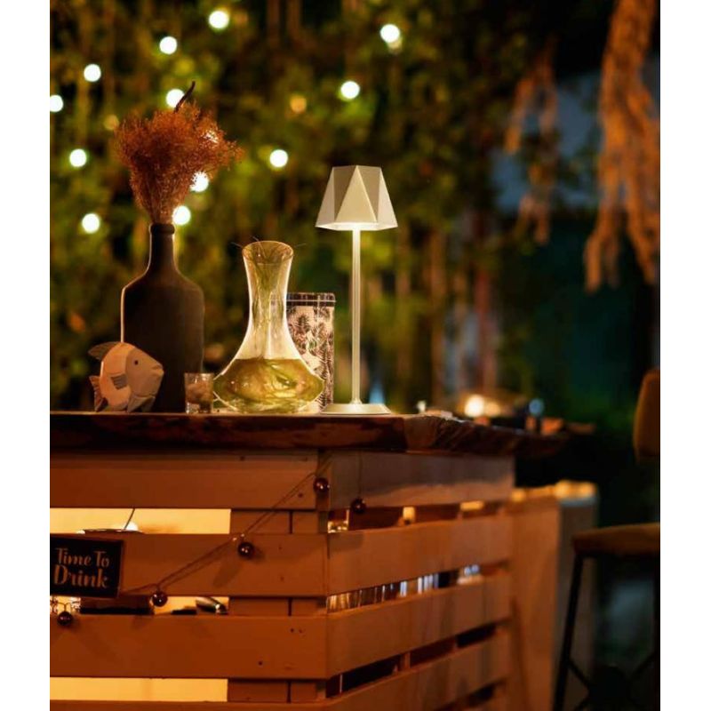 KATY LAMPADA DA TAVOLO IP54 CON BATTERIA RICARICABILE TOUCH DIMMER LED 3W LUCE 3000K 4 COLORI CRISTALENSI - Cristalensi Shop Onl