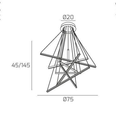 DNA SOSPENSIONE ULTRA MODERNA LED 50W LUCE 3000-4000K DIAMETRO CM 75 2 COLORI Top Light Illuminazione - Cristalensi Shop Online