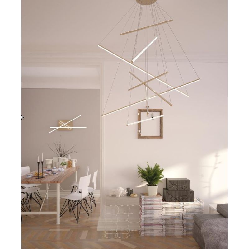 DNA SOSPENSIONE ULTRA MODERNA LED 50W LUCE 3000-4000K DIAMETRO CM 75 2 COLORI Top Light Illuminazione - Cristalensi Shop Online