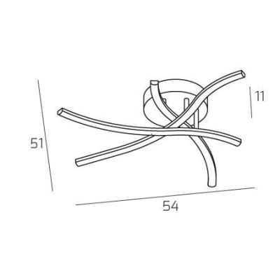 TORNADO PLAFONIERA MODERNA LED 24W LUCE 3000-4000K BACCHETTE ORIENTABILI 3 COLORI Top Light Illuminazione - Cristalensi Shop Onl