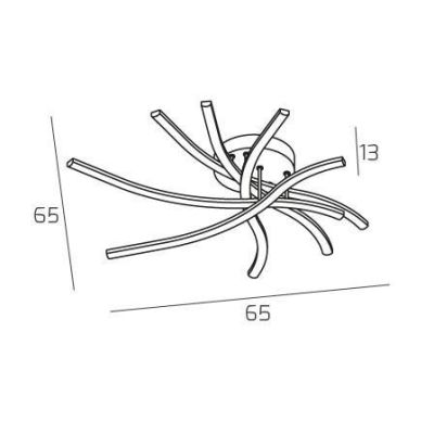 TORNADO PLAFONIERA MODERNA LED 45W LUCE 3000-4000K BACCHETTE ORIENTABILI 3 COLORI Top Light Illuminazione - Cristalensi Shop Onl