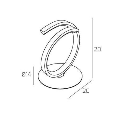 TORNADO LAMPADA DA TAVOLO MODERNA SEMICERCHIO LED 12W LUCE 3000-4000K 3 COLORI Top Light Illuminazione - Cristalensi Shop Online