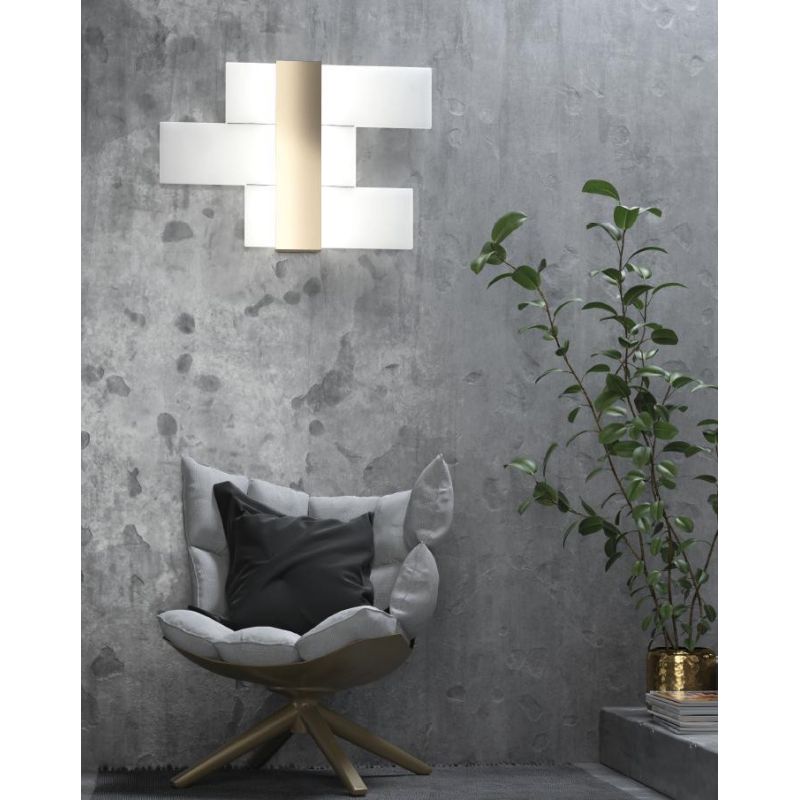 FLIGHT PLAFONIERA APPLIQUE MODERNA LARGHEZZA CM 54 LED 30W LUCE 3000-4000K 3 COLORI Top Light Illuminazione - Cristalensi Shop O