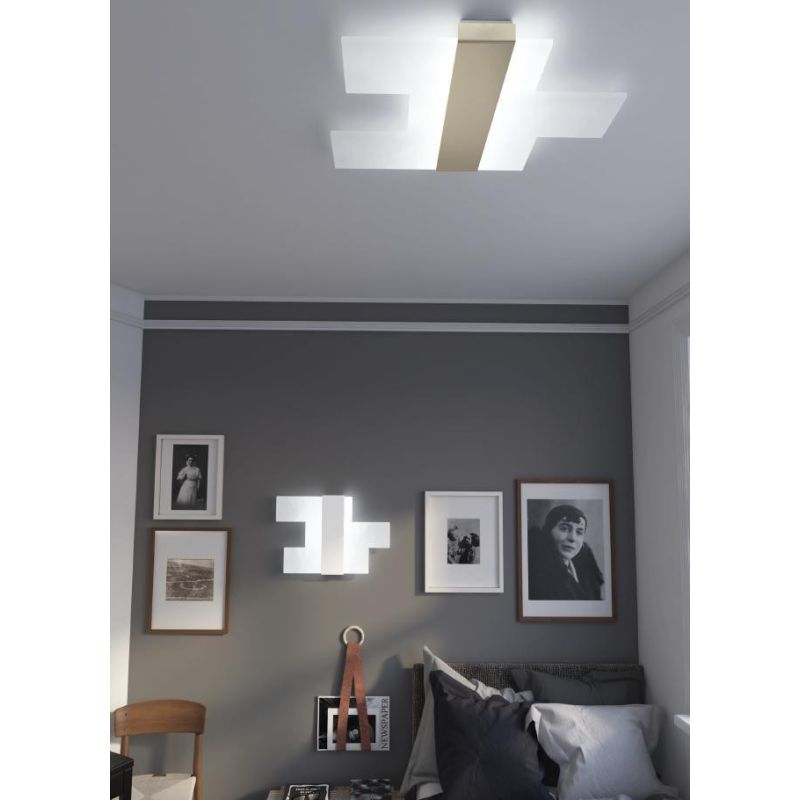 FLIGHT PLAFONIERA APPLIQUE MODERNA LARGHEZZA CM 70 LED 40W LUCE 3000-4000K 3 COLORI Top Light Illuminazione - Cristalensi Shop O