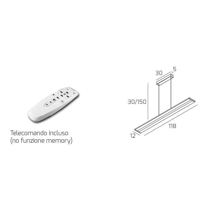 DOUBLE TRACK SOSPENSIONE LINEARE BIANCA O SILVER CON LED40W DIMMERABILE CON TELECOMANDO Top Light Illuminazione - Cristalensi Sh