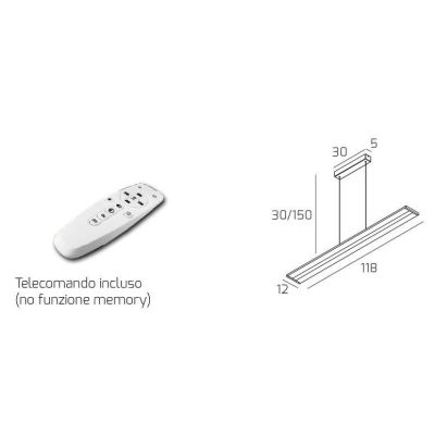 DOUBLE TRACK SOSPENSIONE LINEARE BIANCA O SILVER CON LED40W DIMMERABILE CON TELECOMANDO Top Light Illuminazione - Cristalensi Sh