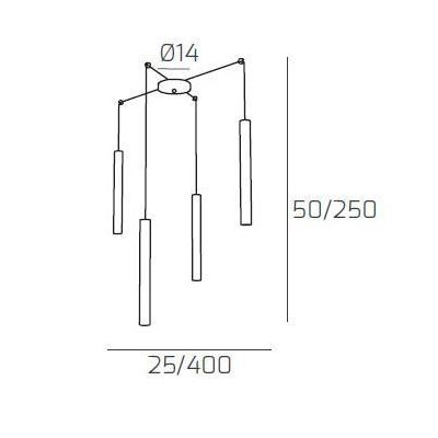 ROUND TUBE SOSPENSIONE MODERNA 6 COLORI IN METALLO CON DECENTRAMENTO LAMPADINE GU10 Top Light Illuminazione - Cristalensi Shop O