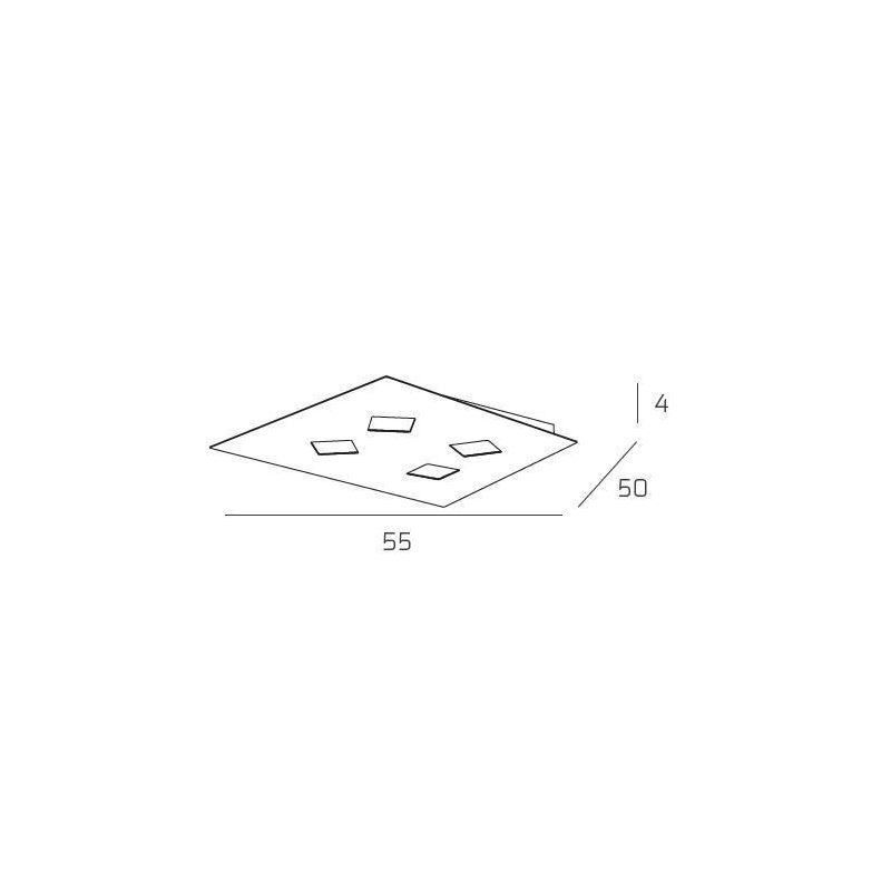 NOTE PLAFONIERA 4 LUCI MODERNA IN METALLO 3 COLORI CM 23X24 LAMPADINE ATTACCO GX53 Top Light Illuminazione - Cristalensi Shop On