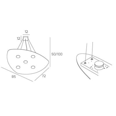 SHAPE SOSPENSIONE 5e2 LUCI IN METALLO BIANCO GRIGIO O SABBIA MODERNA LAMPADINE ATTACCO GX53 Top Light Illuminazione - Cristalens