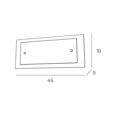 STRIPES APPLIQUE MODERNA CON VETRO SERIGRAFATO LARGHEZZA CM 46 LAMPADINA ATTACCO 2xE27 Top Light Illuminazione - Cristalensi Sho