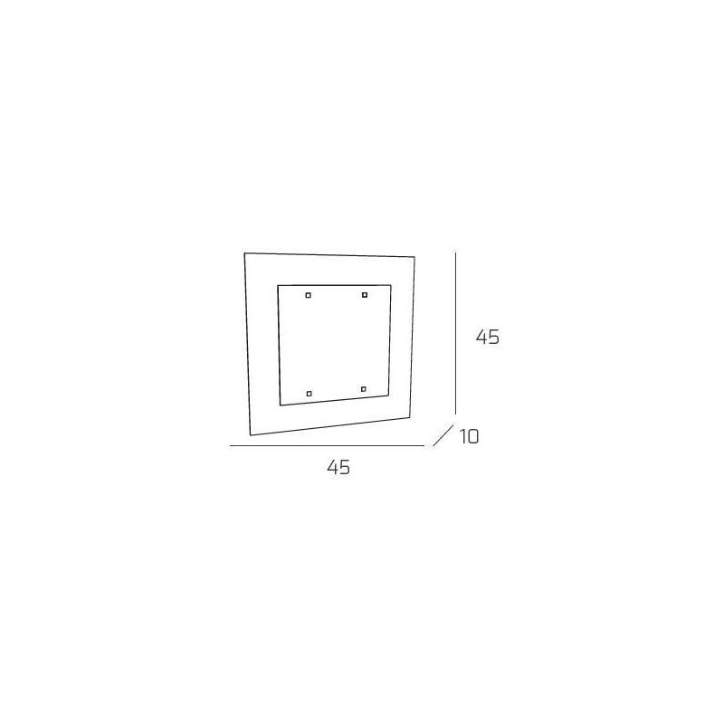 STRIPES PLAFONIERA MODERNA QUADRATA 45X45 CM IN VETRO SERIGRAFATO LAMPADINE ATTACCO 2xE27 Top Light Illuminazione - Cristalensi