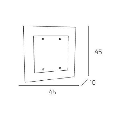 STRIPES PLAFONIERA MODERNA QUADRATA 45X45 CM IN VETRO SERIGRAFATO LAMPADINE ATTACCO 2xE27 Top Light Illuminazione - Cristalensi