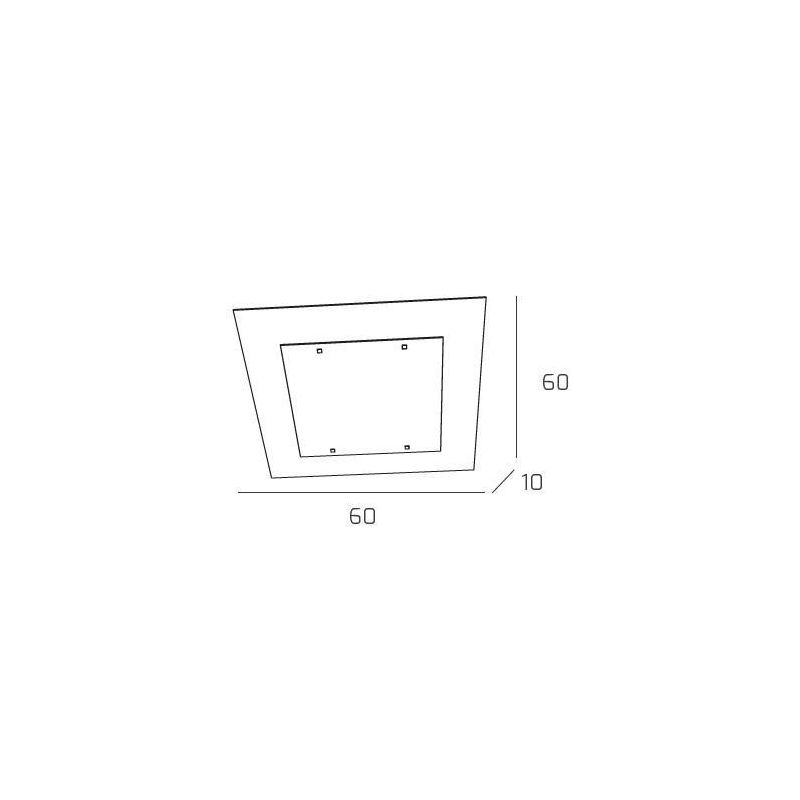 STRIPES PLAFONIERA MODERNA QUADRATA 60x60 CM IN VETRO SERIGRAFATO LAMPADINE ATTACCO 4xE27 Top Light Illuminazione - Cristalensi