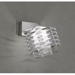 RUBIK PICCOLA APPLIQUE MODERNA IN CRISTALLO TRASPARENTE CON BASE CROMATA LAMPADINA G9 Top Light Illuminazione - Cristalensi Shop