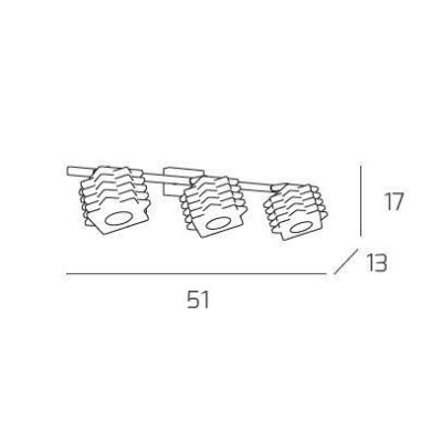 RUBIK APPLIQUE SPOT 3 LUCI MODERNA IN CRISTALLO TRASPARENTE CON BASE CROMATA LAMPADINE 3xG9 Top Light Illuminazione - Cristalens
