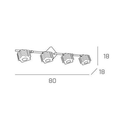 RUBIK APPLIQUE SPOT 4 LUCI MODERNA IN CRISTALLO TRASPARENTE CON BASE CROMATA LAMPADINE 4xG9 Top Light Illuminazione - Cristalens