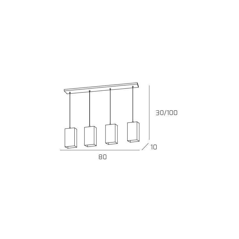 WILD SOSPENSIONE A BINARIO 4 LUCI CROMO DIFFUSORI IN VETRO MODERNA LAMPADINE 4XE27 Top Light Illuminazione - Cristalensi Shop On