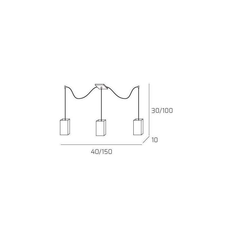 WILD SOSPENSIONE CON DECENTRO 3 LUCI CROMO DIFFUSORI IN VETRO MODERNA LAMPADINE 3XE27 Top Light Illuminazione - Cristalensi Shop