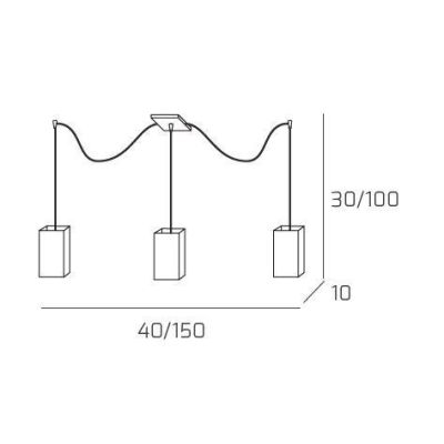 WILD SOSPENSIONE CON DECENTRO 3 LUCI CROMO DIFFUSORI IN VETRO MODERNA LAMPADINE 3XE27 Top Light Illuminazione - Cristalensi Shop