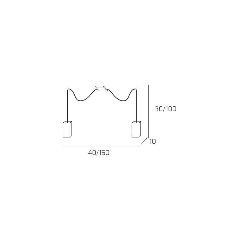 CRAZY SOSPENSIONE CON DECENTRO 2 LUCI CROMO DIFFUSORI IN VETRO OPACO LAMPADINE 2XE27 Top Light Illuminazione - Cristalensi Shop