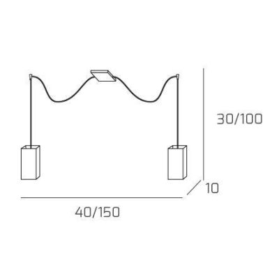 CRAZY SOSPENSIONE CON DECENTRO 2 LUCI CROMO DIFFUSORI IN VETRO OPACO LAMPADINE 2XE27 Top Light Illuminazione - Cristalensi Shop