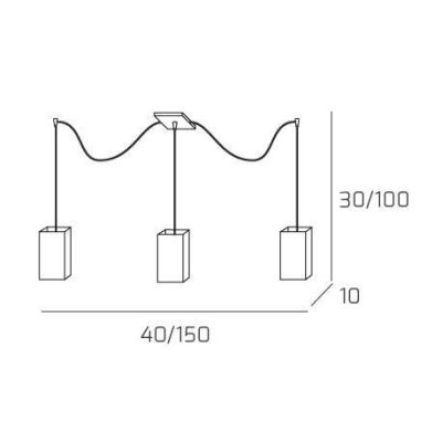CRAZY SOSPENSIONE CON DECENTRO 3 LUCI CROMO DIFFUSORI IN VETRO OPACO LAMPADINE 3XE27 Top Light Illuminazione - Cristalensi Shop