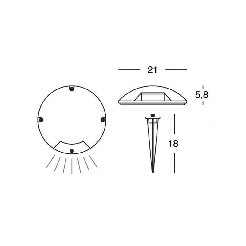 UPPER 1 CALPESTABILE SENZA SCASSO PICCHETTO INCLUSO LED 2W SOSTITUIBILE IP65 DI SOVIL Sovil - Cristalensi Shop Online
