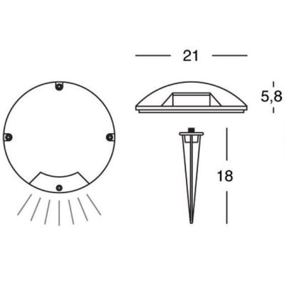 UPPER 1 CALPESTABILE SENZA SCASSO PICCHETTO INCLUSO LED 2W SOSTITUIBILE IP65 DI SOVIL Sovil - Cristalensi Shop Online