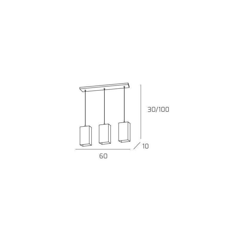 CRAZY SOSPENSIONE LINEARE 3 LUCI CROMO DIFFUSORI IN VETRO OPACO LAMPADINE 3XE27 Top Light Illuminazione - Cristalensi Shop Onlin