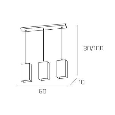 CRAZY SOSPENSIONE LINEARE 3 LUCI CROMO DIFFUSORI IN VETRO OPACO LAMPADINE 3XE27 Top Light Illuminazione - Cristalensi Shop Onlin
