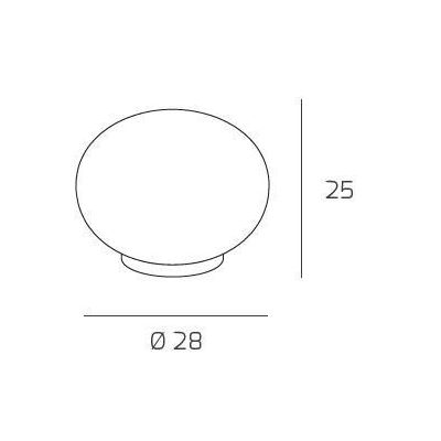 SOFT LAMPADA DA TAVOLO DIAMETRO CM 28 IN VETRO SOFFIATO BIANCO LATTE MODERNA Top Light Illuminazione - Cristalensi Shop Online