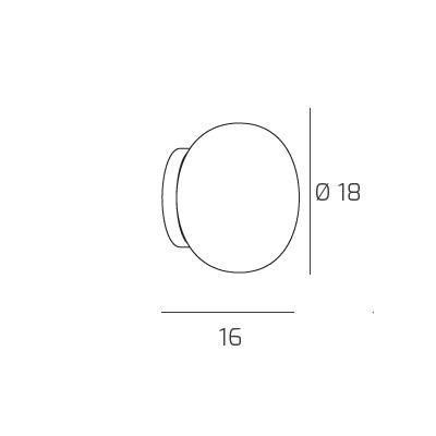 SOFT PICCOLA APPLIQUE DIAMETRO CM 18 IN VETRO SOFFIATO BIANCO LATTE MODERNA Top Light Illuminazione - Cristalensi Shop Online