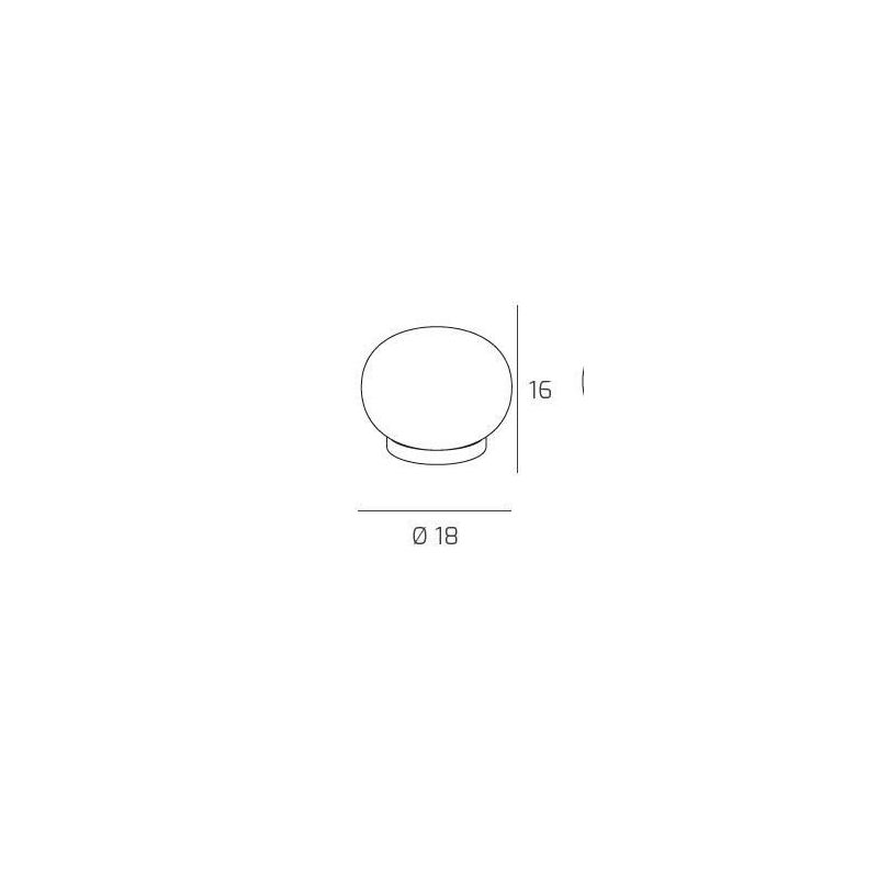 SOFT PICCOLA LAMPADA DA TAVOLO DIAMETRO CM 18 IN VETRO SOFFIATO BIANCO LATTE MODERNA Top Light Illuminazione - Cristalensi Shop 