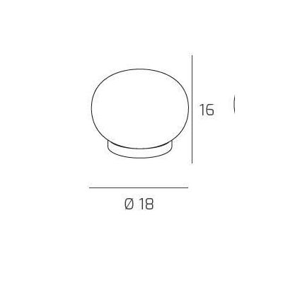 SOFT PICCOLA LAMPADA DA TAVOLO DIAMETRO CM 18 IN VETRO SOFFIATO BIANCO LATTE MODERNA Top Light Illuminazione - Cristalensi Shop 