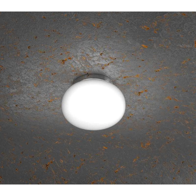 SOFT PICCOLA PLAFONIERA DIAMETRO CM 18 IN VETRO SOFFIATO BIANCO LATTE MODERNA Top Light Illuminazione - Cristalensi Shop Online