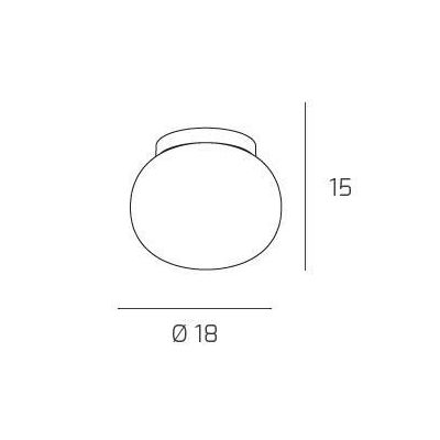 SOFT PICCOLA PLAFONIERA DIAMETRO CM 18 IN VETRO SOFFIATO BIANCO LATTE MODERNA Top Light Illuminazione - Cristalensi Shop Online