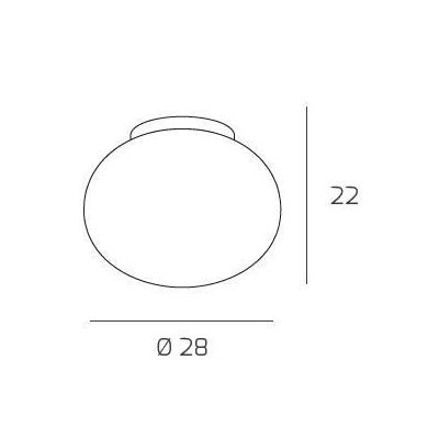 SOFT PLAFONIERA DIAMETRO CM 28 IN VETRO SOFFIATO BIANCO LATTE MODERNA Top Light Illuminazione - Cristalensi Shop Online