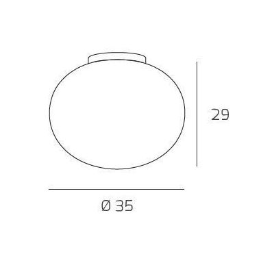 SOFT PLAFONIERA DIAMETRO CM 35 IN VETRO SOFFIATO BIANCO LATTE MODERNA Top Light Illuminazione - Cristalensi Shop Online