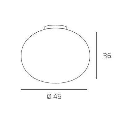 SOFT PLAFONIERA DIAMETRO CM 45 IN VETRO SOFFIATO BIANCO LATTE MODERNA Top Light Illuminazione - Cristalensi Shop Online