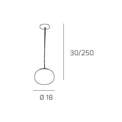 SOFT PICCOLA SOSPENSIONE SINGOLA DIAMETRO CM 18 IN VETRO SOFFIATO BIANCO LATTE MODERNA Top Light Illuminazione - Cristalensi Sho